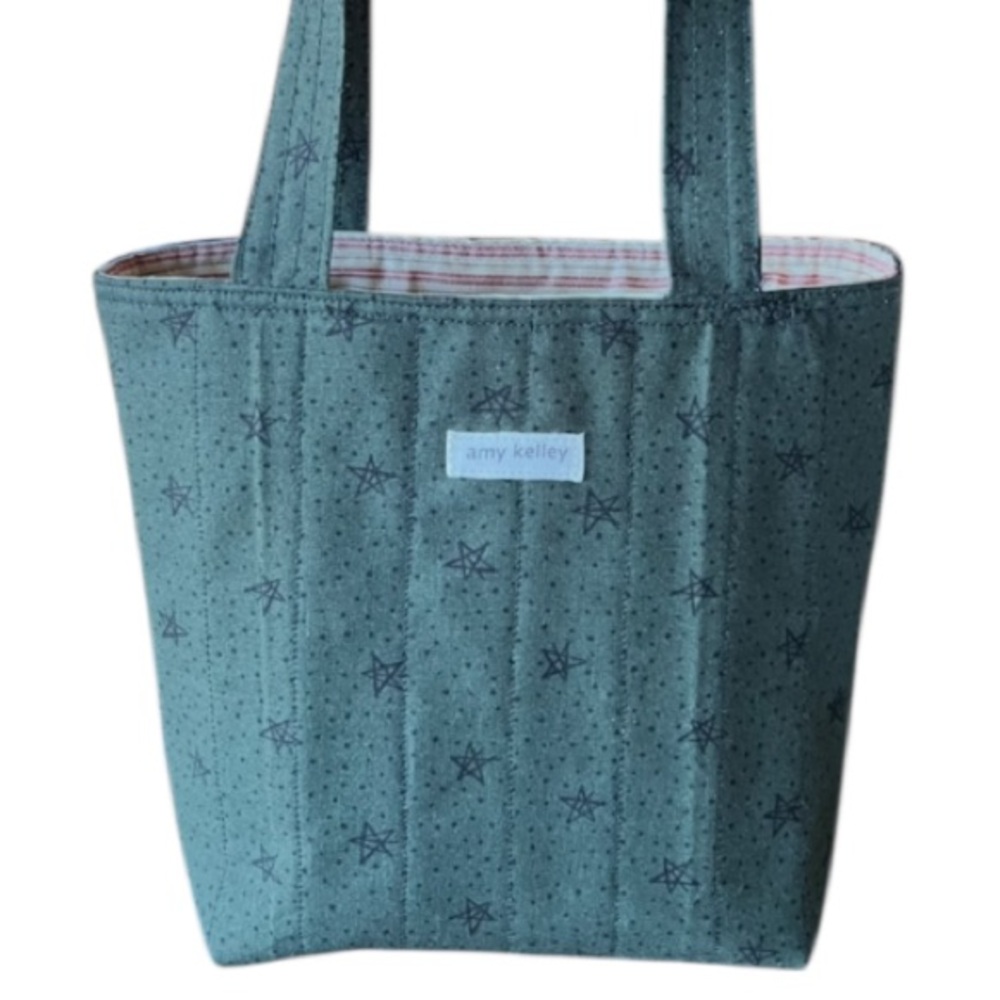 Handmade Stylish Green Tote Book Bag Mini